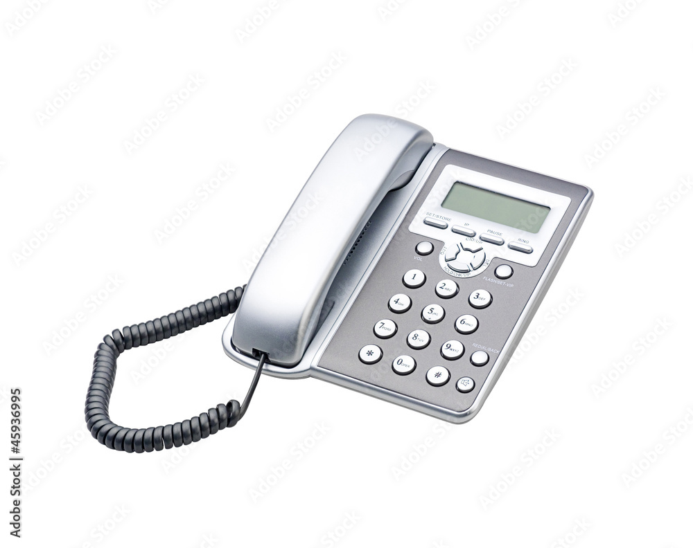 office and home telephone isolated on white office and home telephone isolated on white