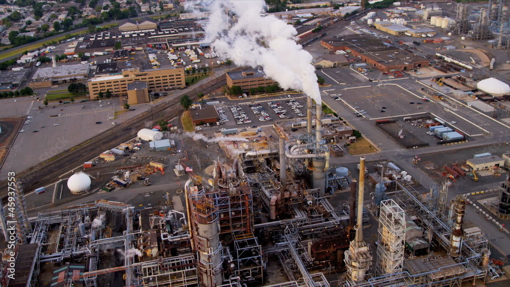 Aerial view Industrial refinery North America Aerial view Industrial refinery North America