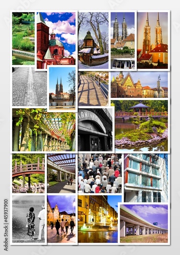 European city in collage