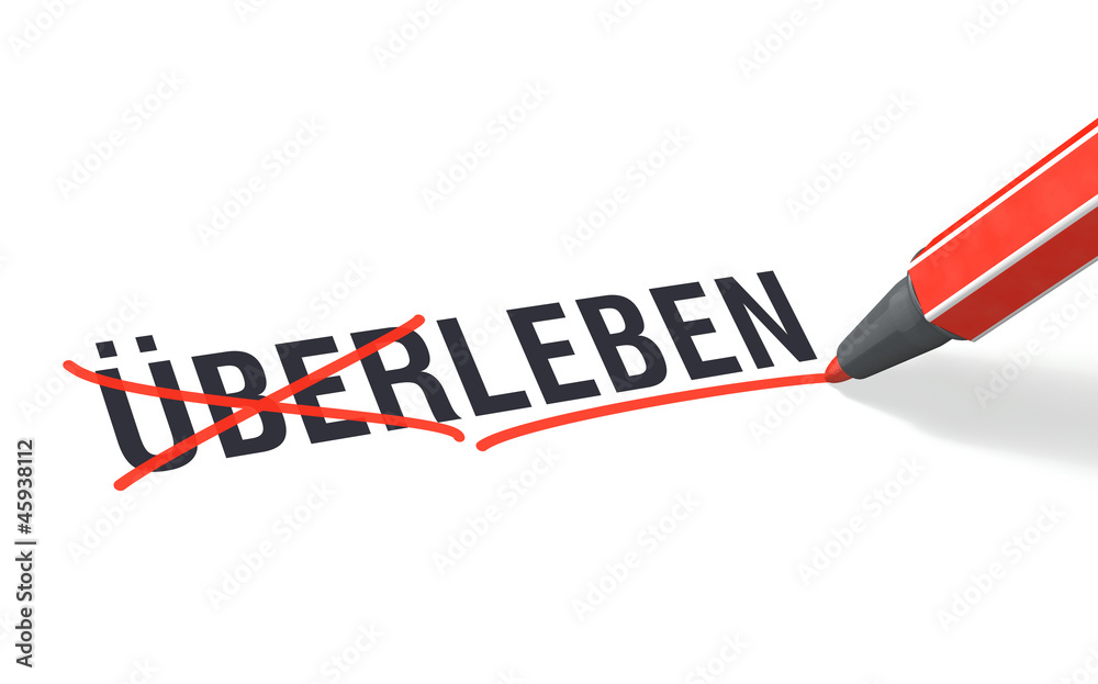Stift & Schriftserie Nicht ÜBERLEBEN sondern LEBEN StockIllustration
