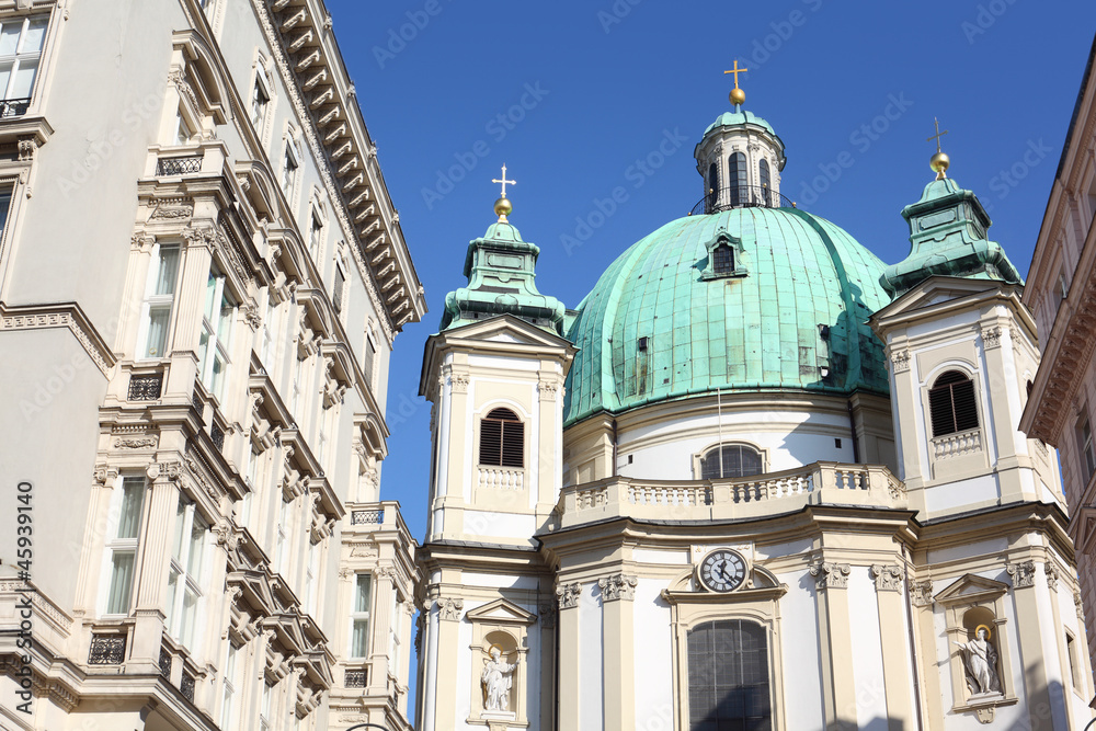Building near St. Peters Church in Vienna, Austria