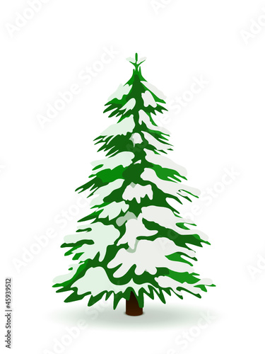 Tannenbaum Winter Verschneit Weihnachtsbaum Schnee Grun Stock Vektorgrafik Adobe Stock