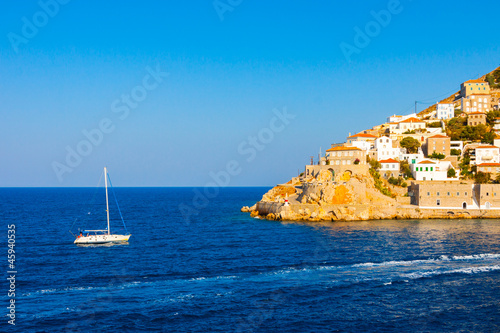 Sailing boat in Greek island