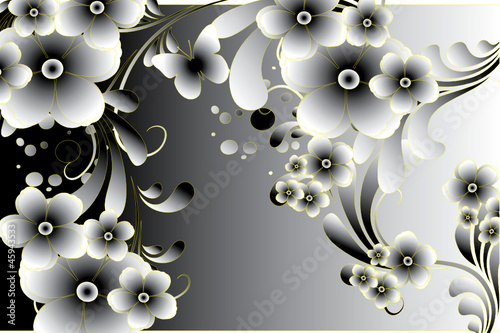 floral noir et lueurs