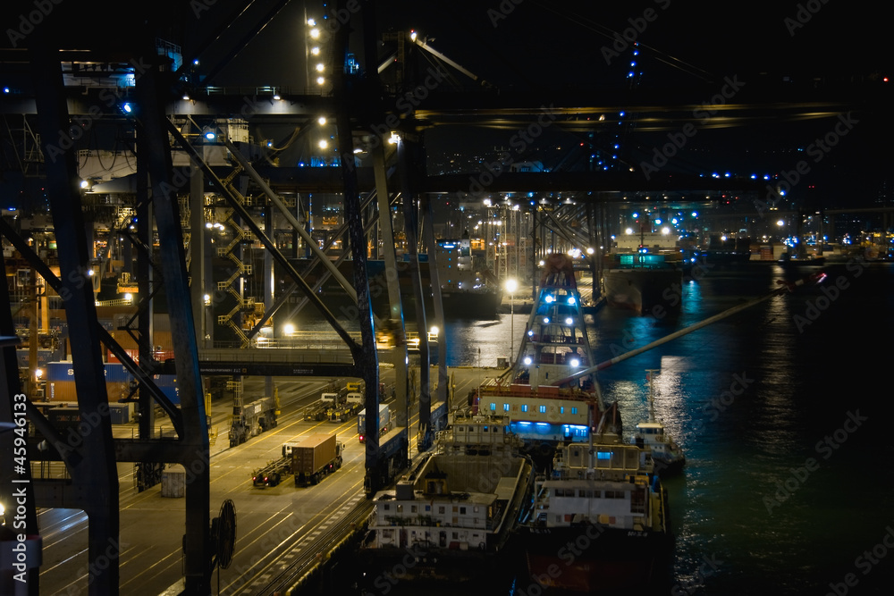 Hong Kong port by night