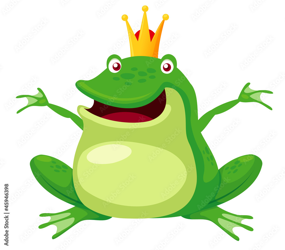 Fototapeta premium illustration of Happy frog prince vector