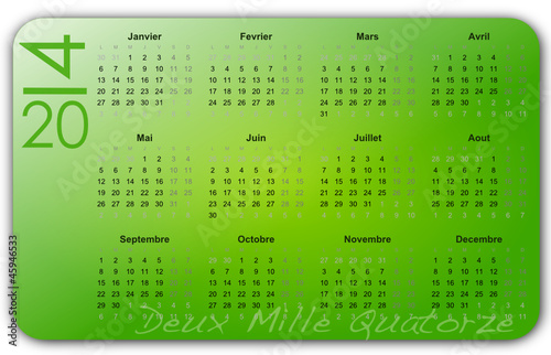 Calendrier vert 2014