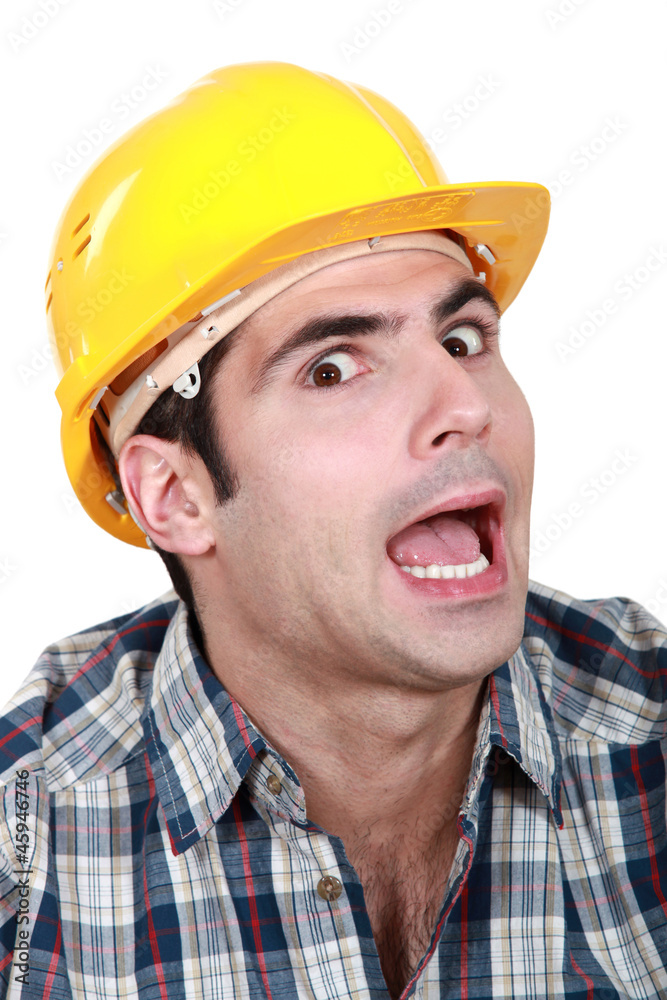 Portrait of a startled man Portrait of a startled man