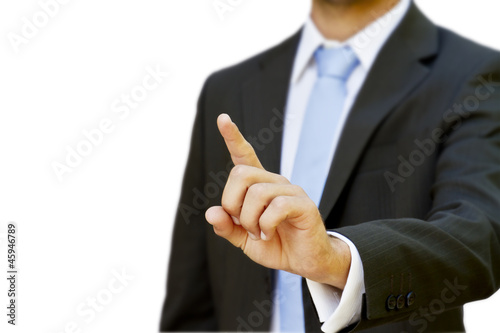 Businessman finger touch