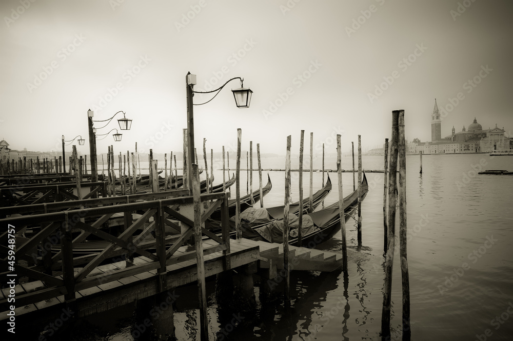 Gondolas at Grand Canal, Venice, Italy Gondolas at Grand Canal, Venice, Italy