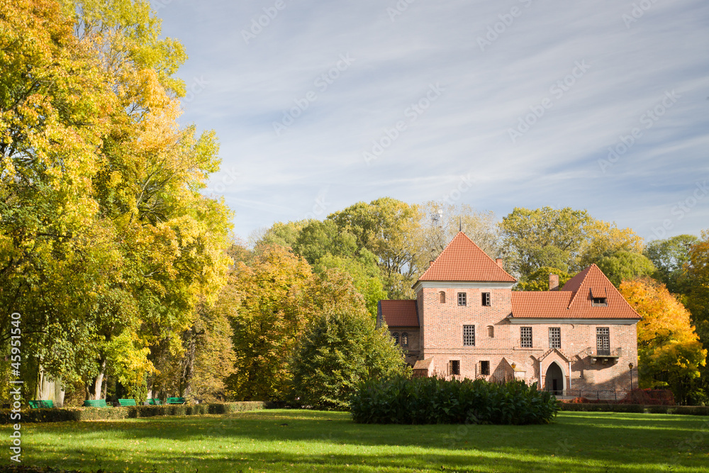 Gothic castle in Oporow, Poland