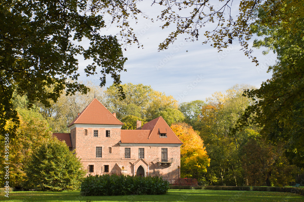 Gothic castle in Oporow, Poland