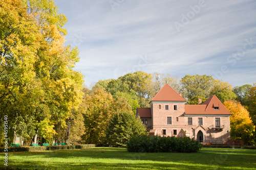 Gothic castle in Oporow, Poland photo