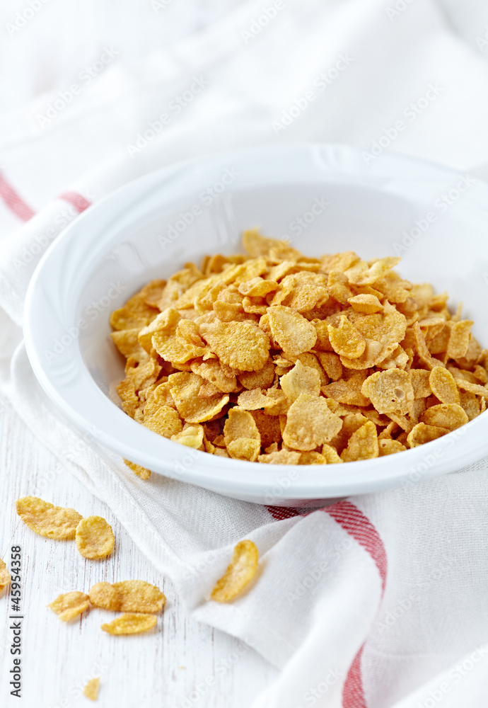 Corn flakes in a bowl