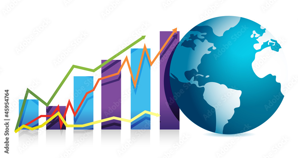 global business graph illustration design