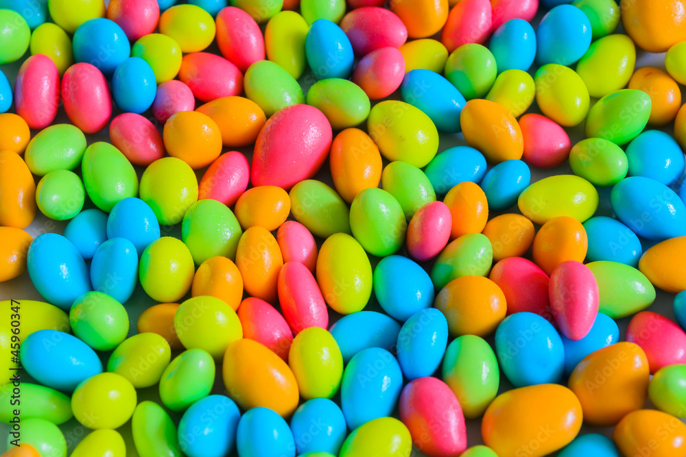 Colors of coated chocolate Colors of coated chocolate