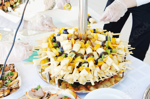 Assorted fruits on a table photo