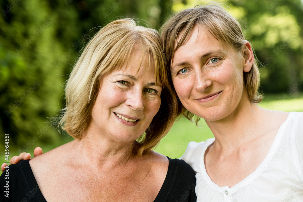 Senior mother with child portrait Senior mother with child portrait