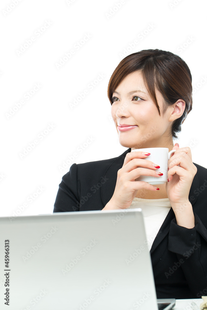 Beautiful businesswoman on white background. Portrait of asian. Beautiful businesswoman on white background. Portrait of asian.
