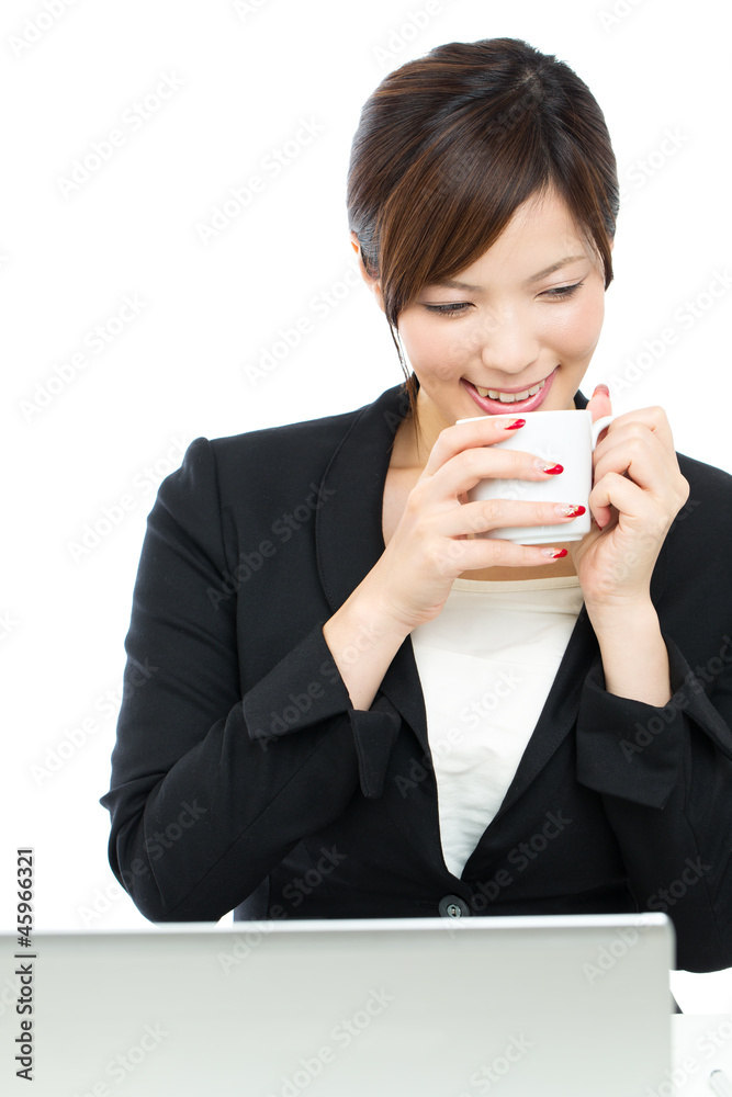 Beautiful businesswoman on white background. Portrait of asian. Beautiful businesswoman on white background. Portrait of asian.