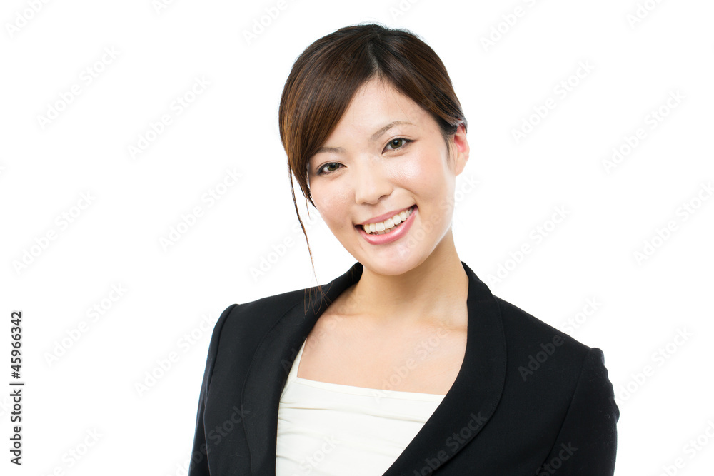 Beautiful hair woman on white background. Portrait of asian. bu Beautiful hair woman on white background. Portrait of asian. bu