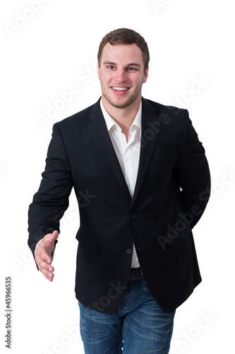 Young man shaking hand