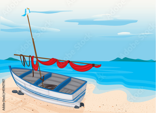 sea beach and boat