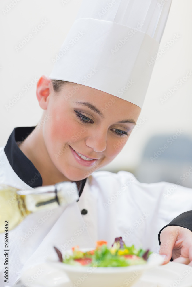 Chef preparing a salad