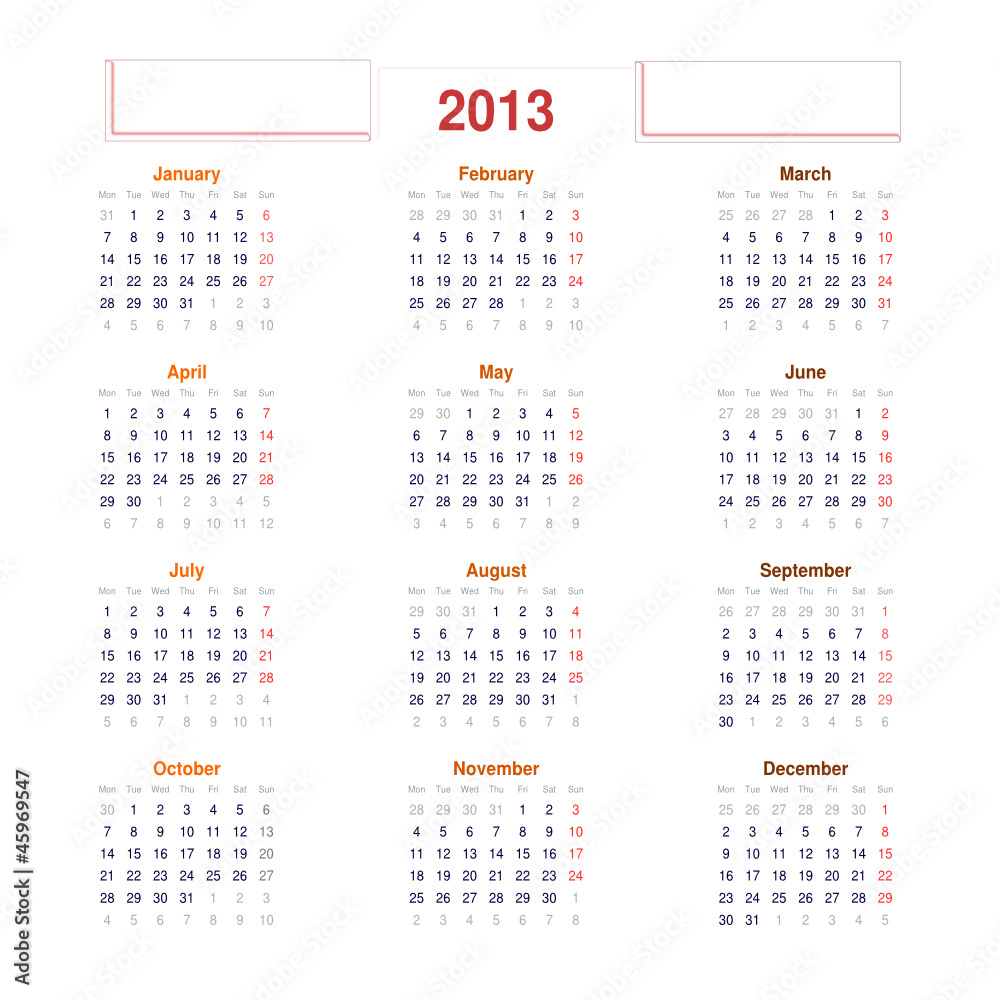 2013 Simple Calendar 2013 Simple Calendar