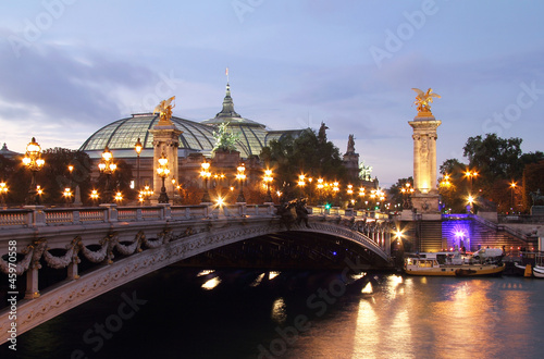 Pont Alexandre III at dusk . Paris photo