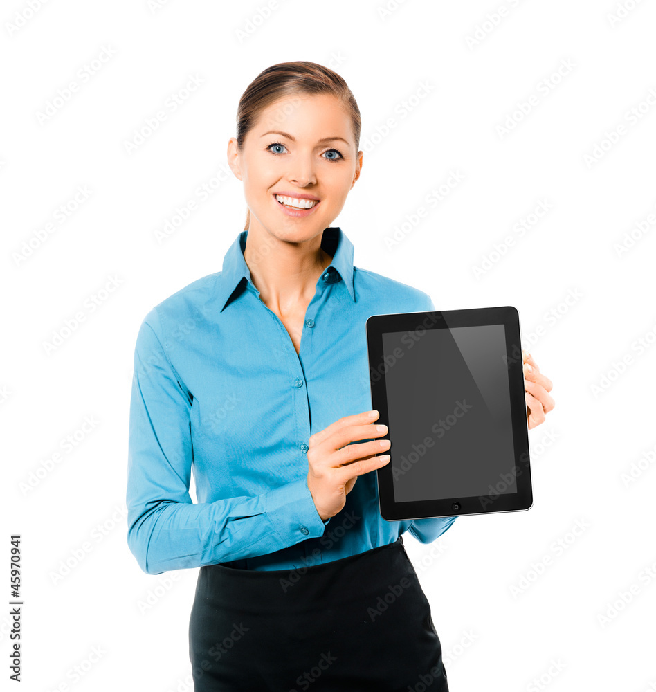 Geschäftsfrau mit Computer Tablet Geschäftsfrau mit Computer Tablet