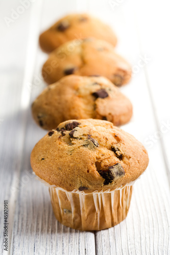 tasty muffin with chocolate