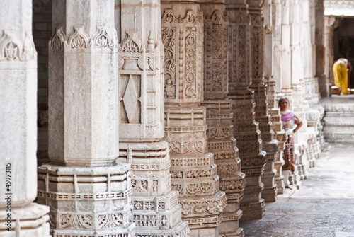Carved Pillars of Ranakpur temple photo