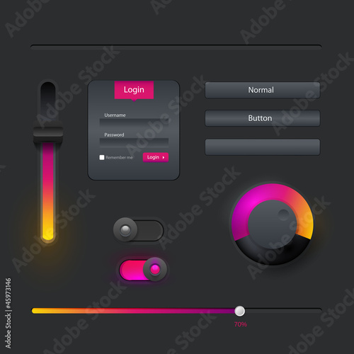 Vector modern user interface elements set