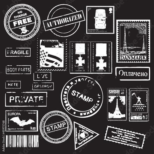 Vector Set of Retro stamps - for design