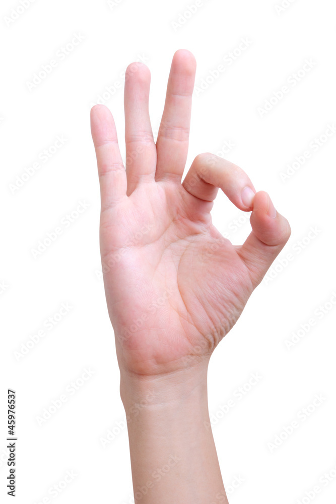 O.K. hand signal O.K. hand signal