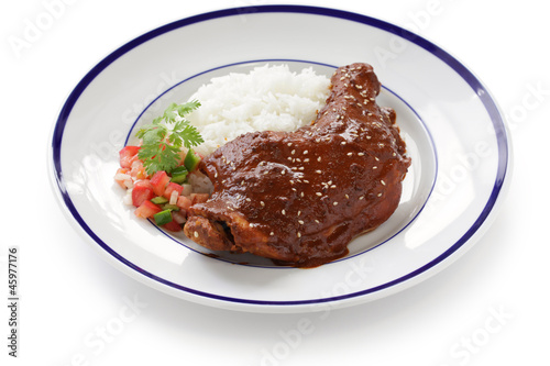 chicken mole, mexican cuisine photo