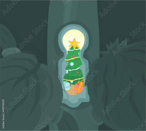 Christmas tree - through the keyhole