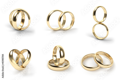 Wedding rings, engraved