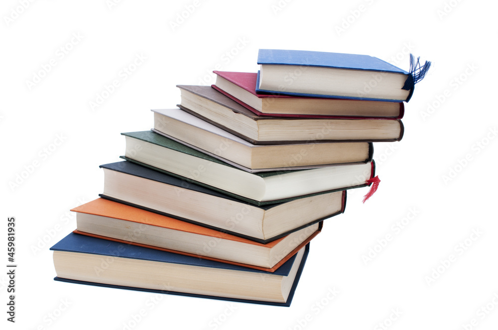 Books stacked in a spiral Books stacked in a spiral