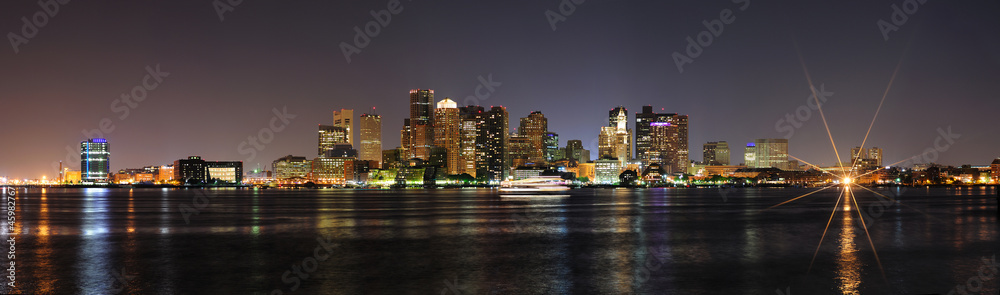 Fototapeta premium Boston downtown panorama at night