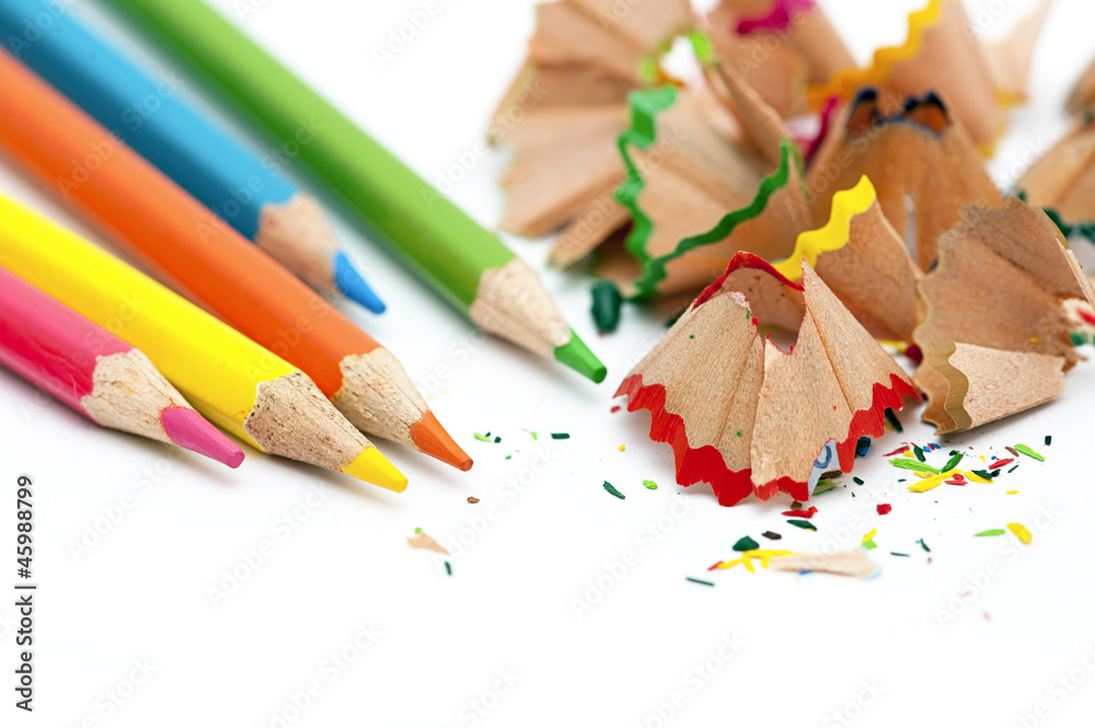 pencils and pencils shaving