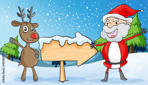 reindeer and santaclause