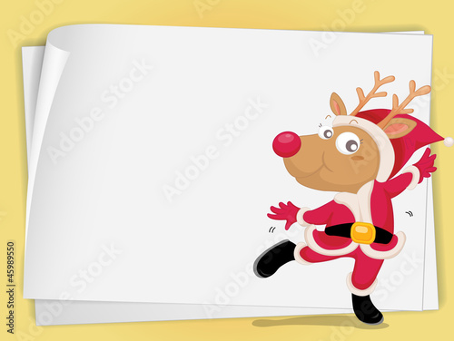 reindeer and paper sheets