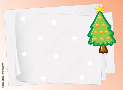 paper sheets and christmas tree