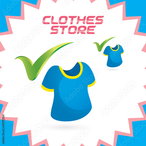 Clothes Shop Icons, Button for Children, Family