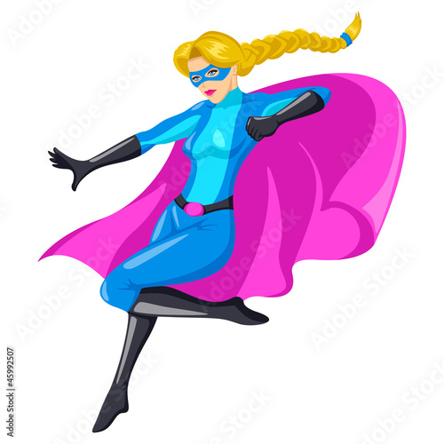 Cartoon illustration of a super-heroine