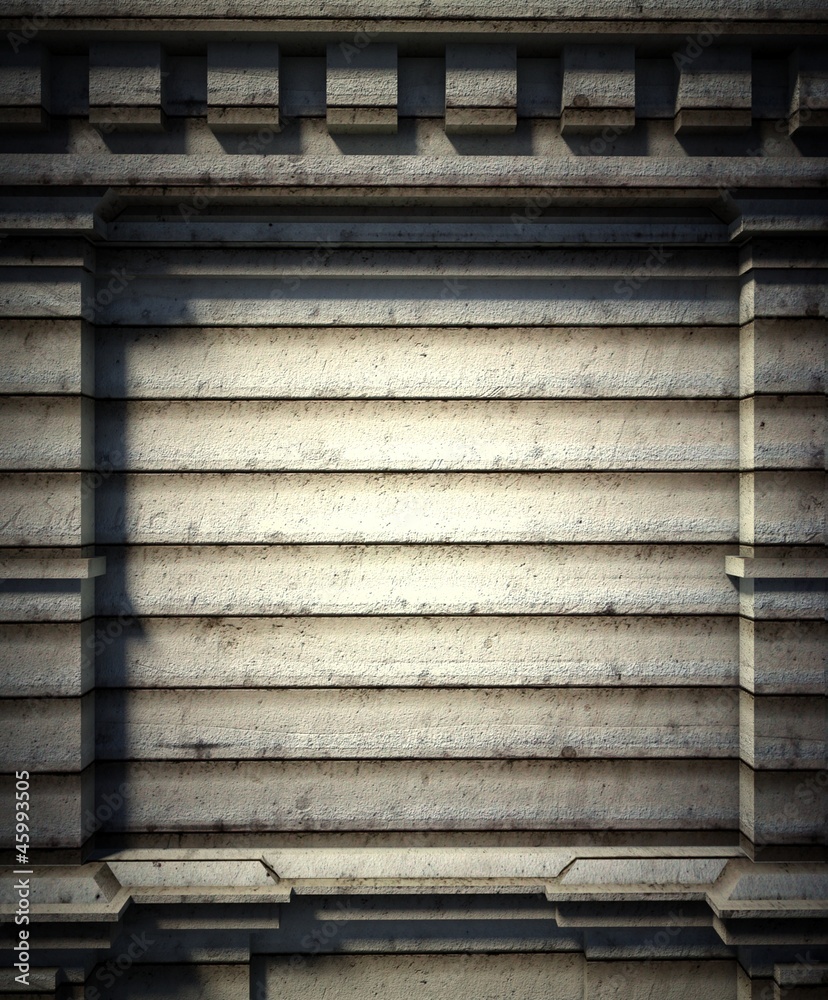 3d metal wall, antique architecture background 3d metal wall, antique architecture background