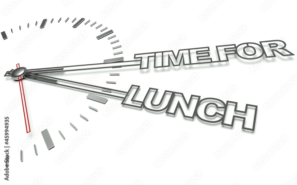 Clock with words Time for lunch, concept of eat Clock with words Time for lunch, concept of eat