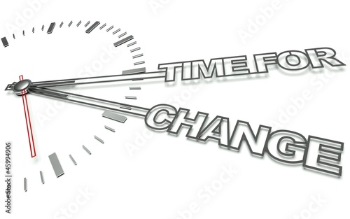 Wallpaper Mural Clock with words Time for change, concept of innovation Torontodigital.ca